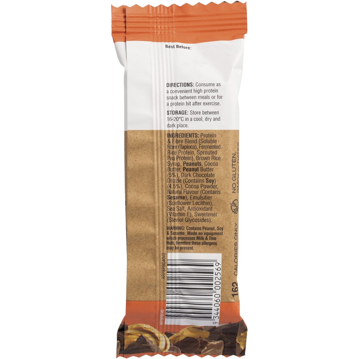 Amazonia Raw Protein Bar Peanut Butter Choc Melt 10x40g