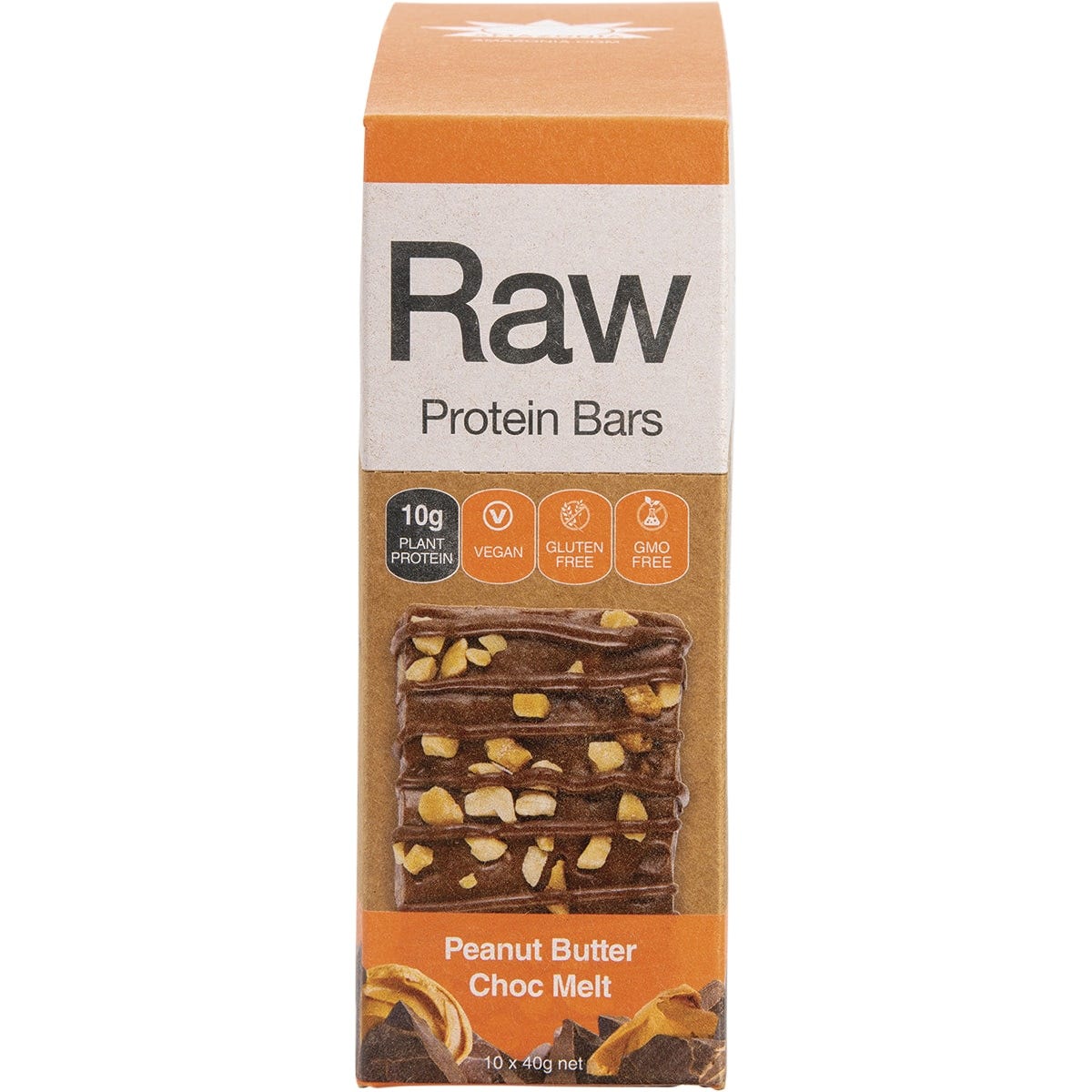 Amazonia Raw Protein Bar Peanut Butter Choc Melt 10x40g