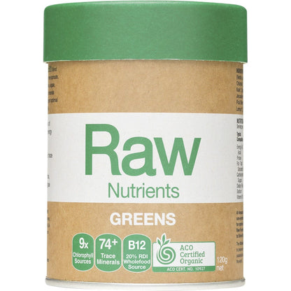 Amazonia Raw Nutrients Greens Mint & Vanilla Flavour 120g