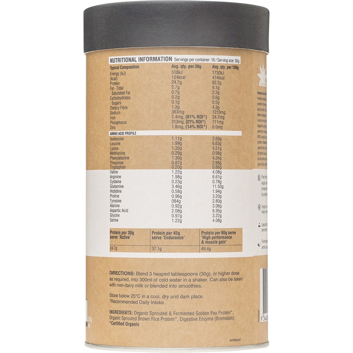 Amazonia Raw Protein Isolate Natural 500g