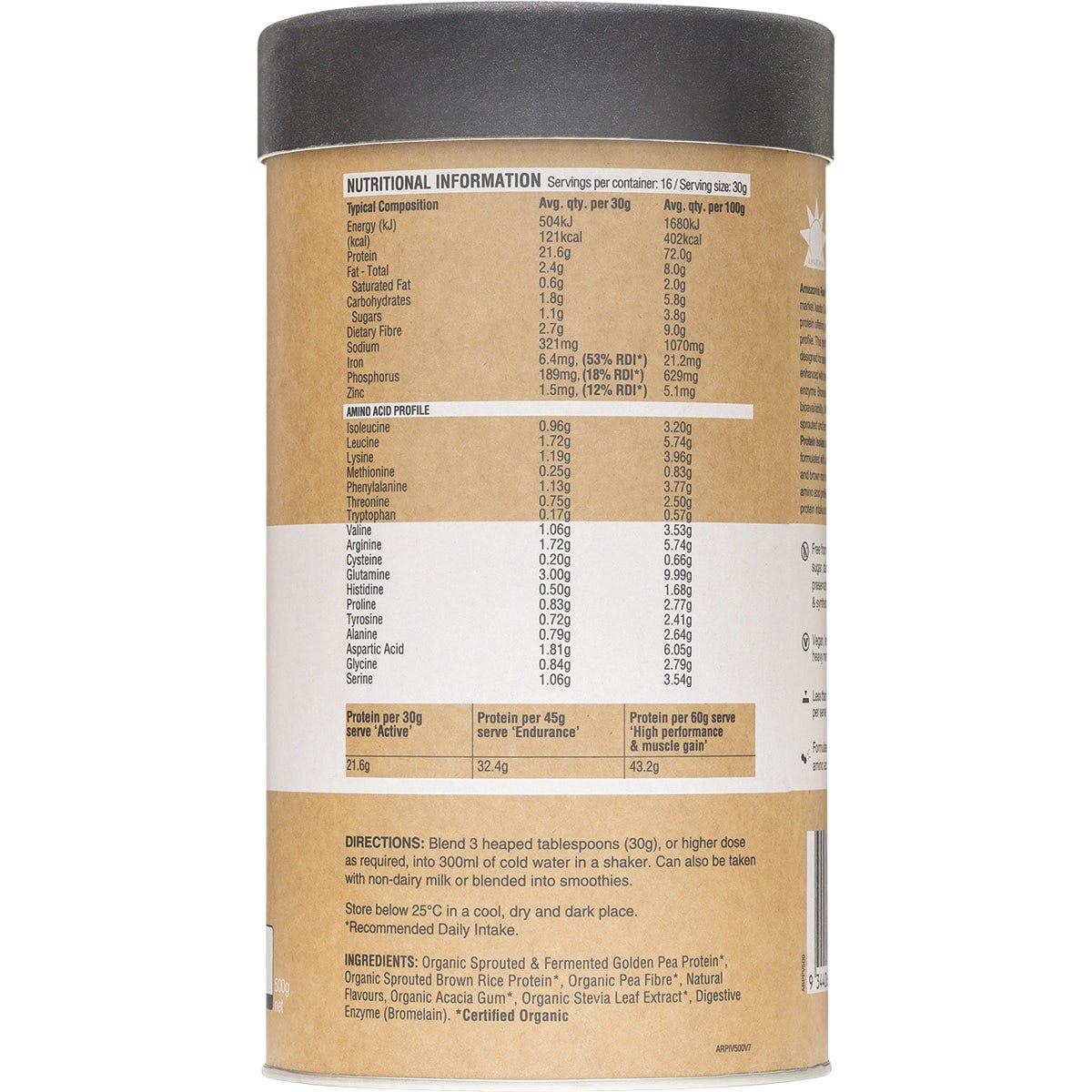 Amazonia Raw Protein Isolate Vanilla 500g