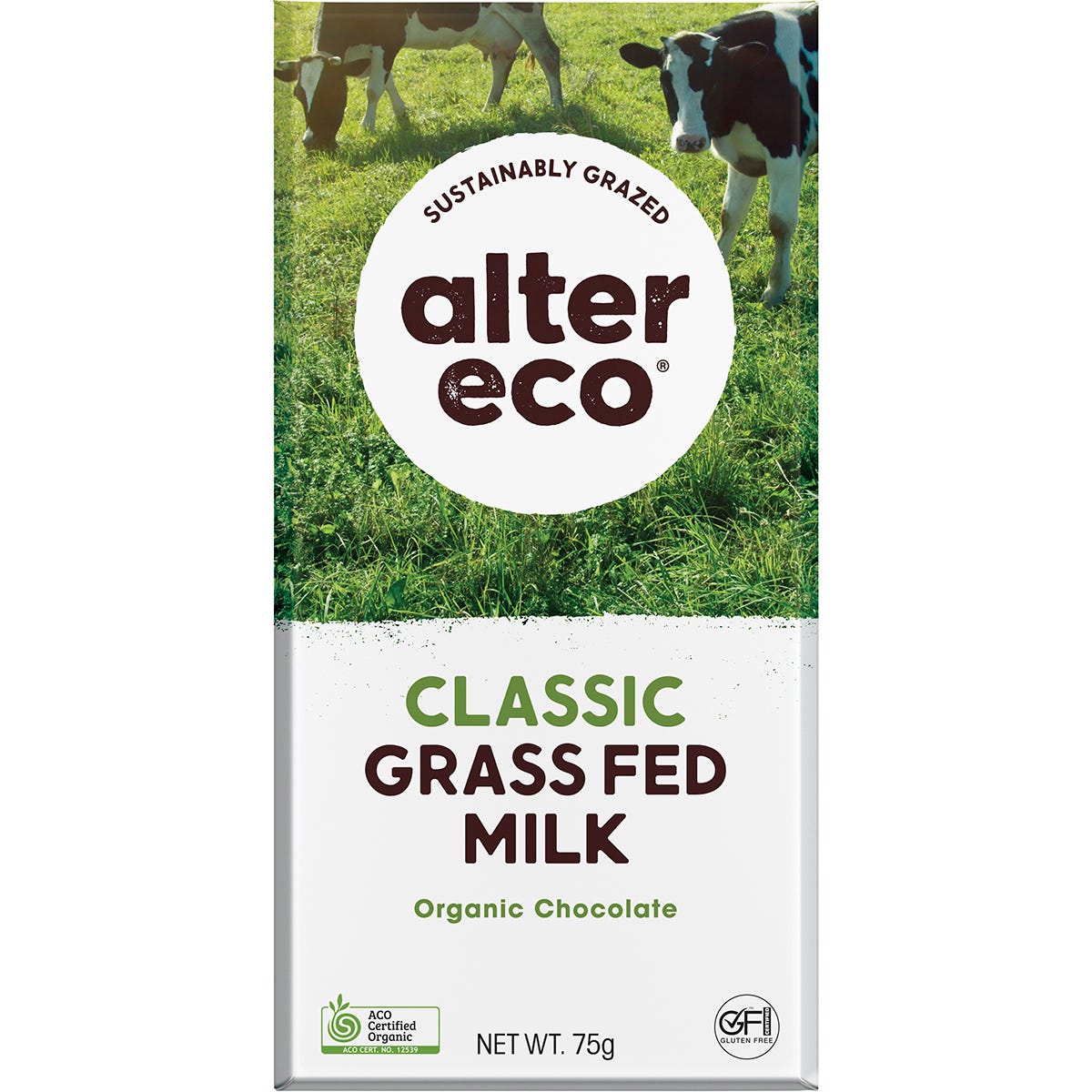 Alter Eco Chocolate Organic Classic Grass Fed Milk 12x75g