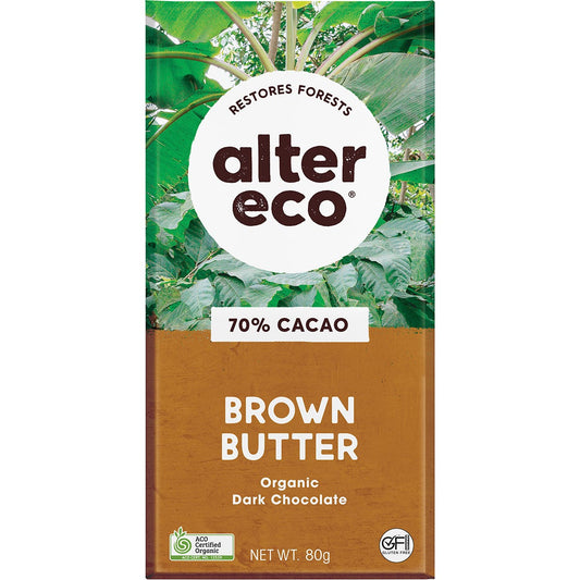 Alter Eco Chocolate Organic Dark Brown Butter 12x80g