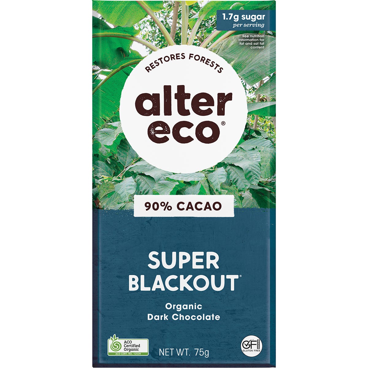 Alter Eco Chocolate Organic Dark Super Blackout 12x75g