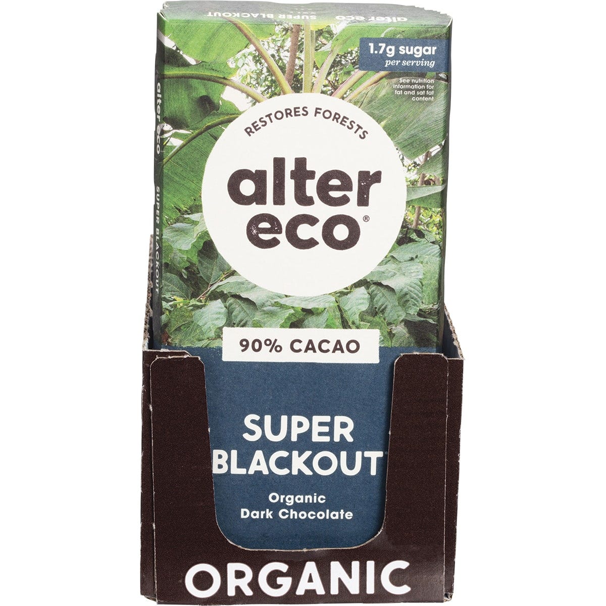 Alter Eco Chocolate Organic Dark Super Blackout 12x75g