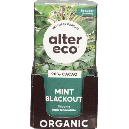 Alter Eco Chocolate Organic Dark Mint Blackout 12x75g