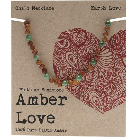 Amber Love Children's Necklace 100% Baltic Amber Earth 33cm