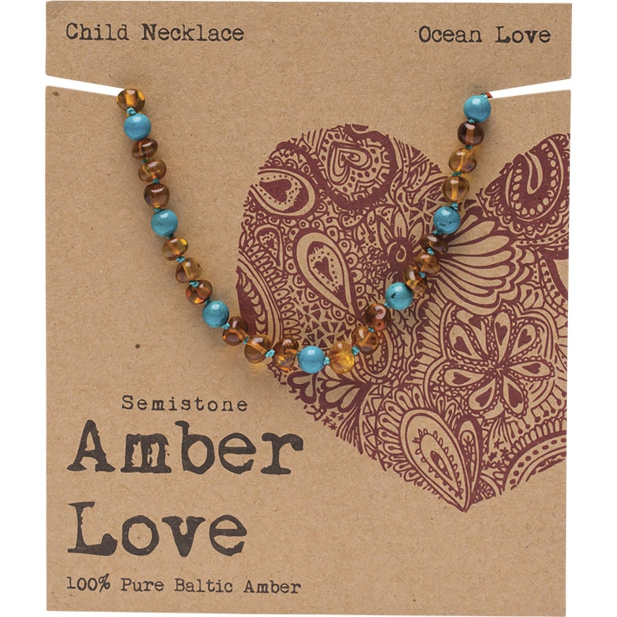 Amber Love Children's Necklace 100% Baltic Amber Ocean 33cm