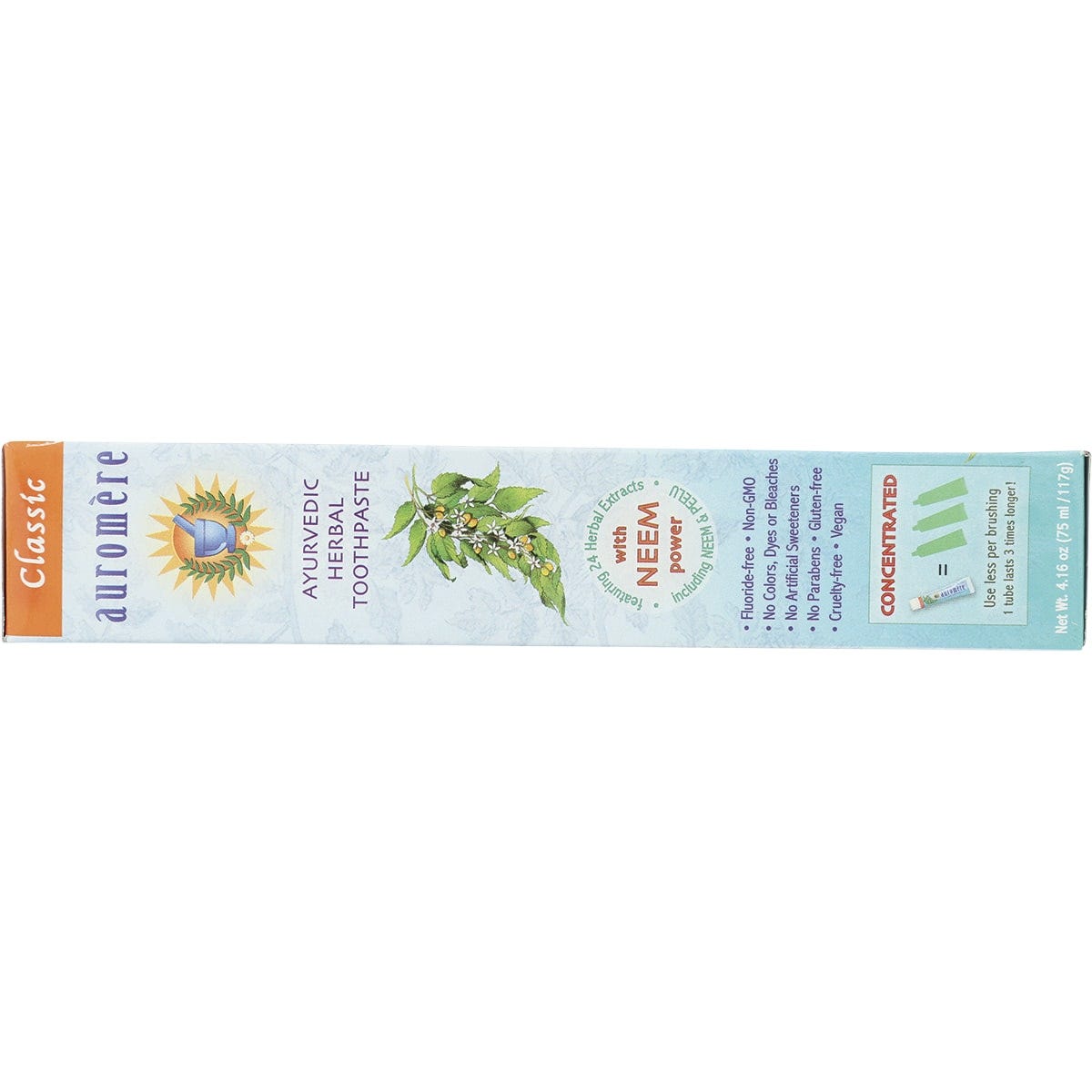 Auromere Toothpaste Ayurvedic Classic Licorice Fluoride Free 6x117g