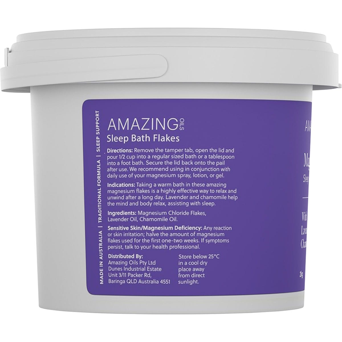 Amazing Oils Magnesium Sleep Bath Flakes with Lavender & Chamomile 2kg