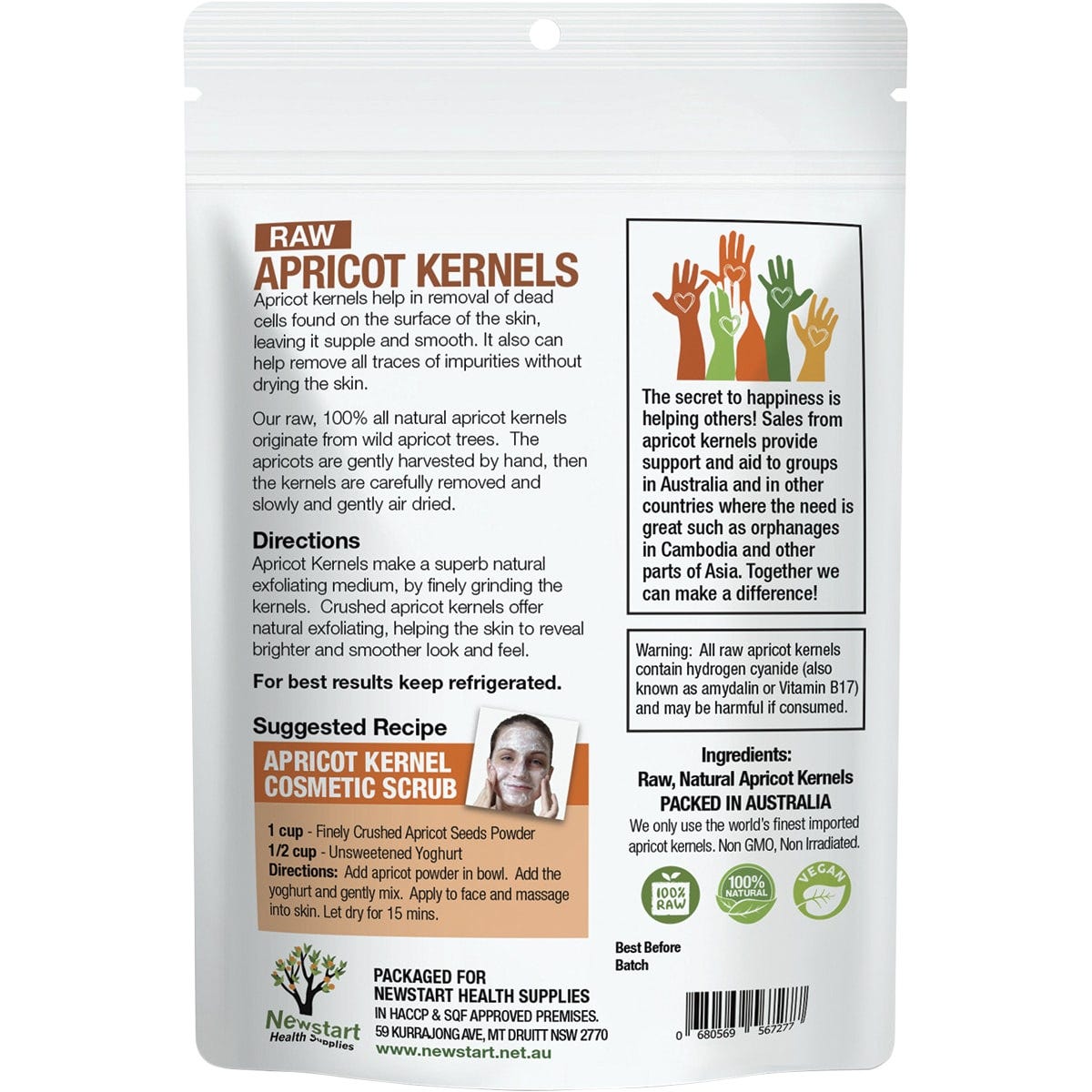 Apricare Apricot Kernels Raw 1kg