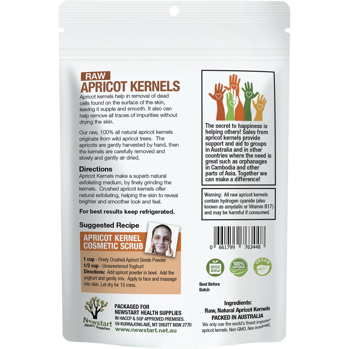 Apricare Apricot Kernels Raw 500g