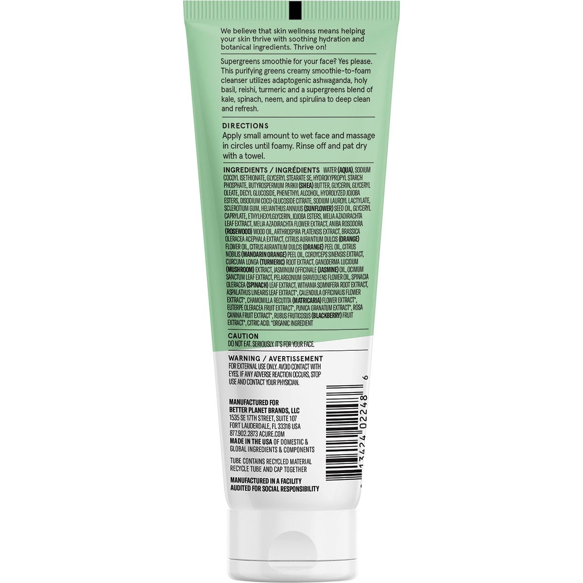 ACURE Ultra Hydrating Green Juice Cleanser 118ml