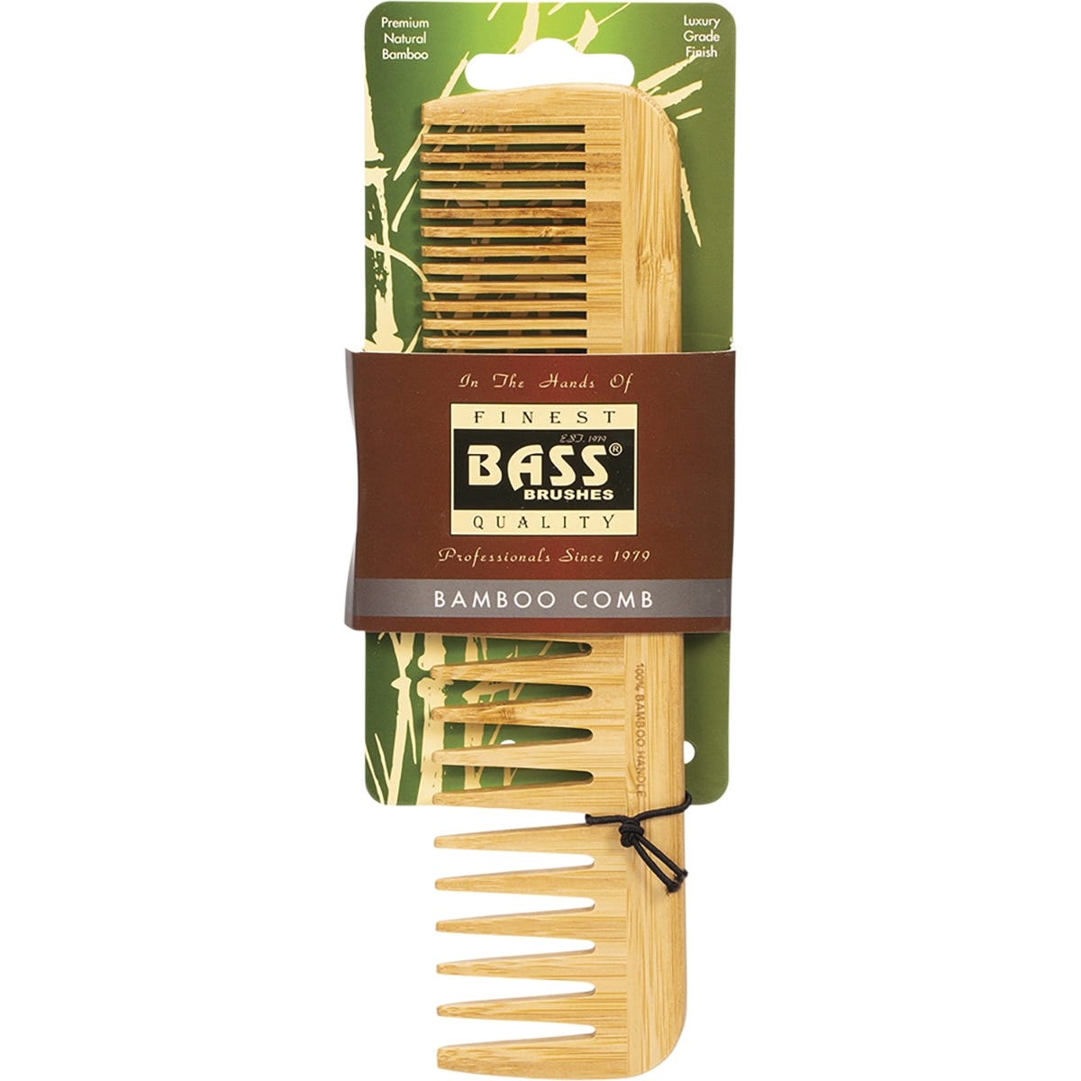 Bass Brushes Bamboo Comb Large Wide & Fine Tooth