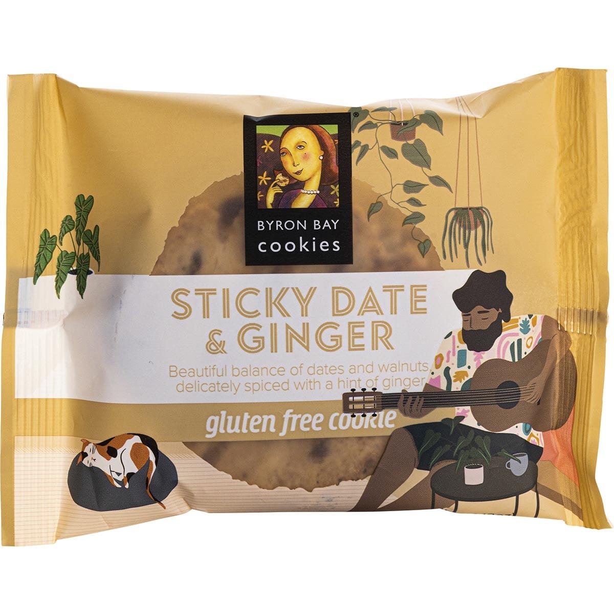 Byron Bay Cookies Gluten Free Cookies Sticky Date & Ginger 12x60g