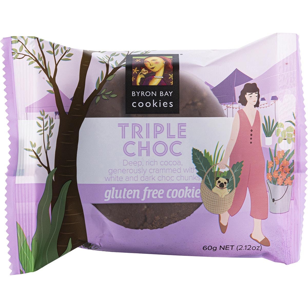 Byron Bay Cookies Gluten Free Cookies Triple Choc Fudge 12x60g