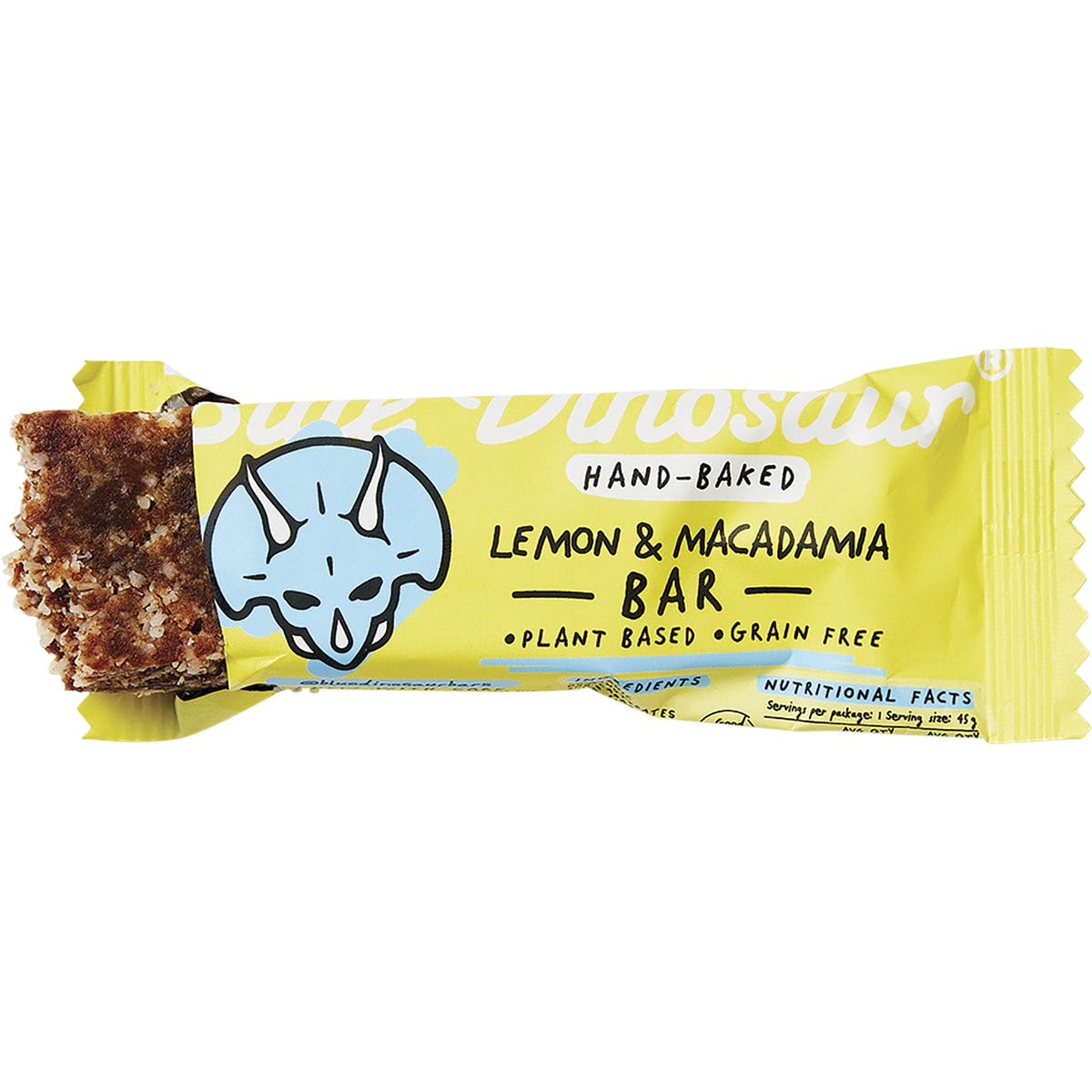 Blue Dinosaur Hand-Baked Bar Lemon & Macadamia 12x45g