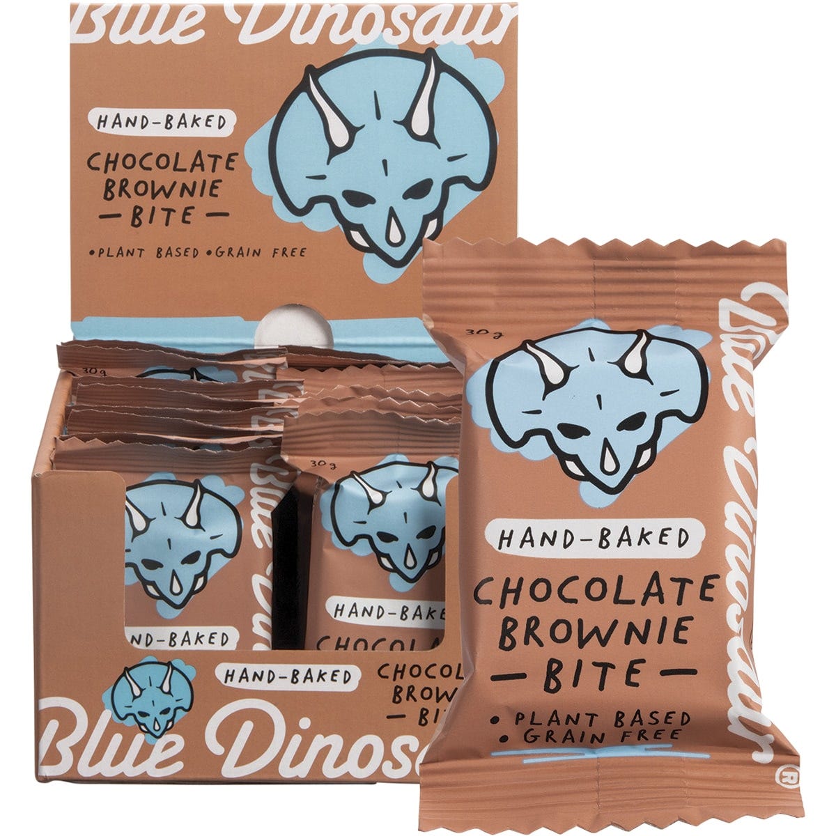 Blue Dinosaur Hand-Baked Bite Chocolate Brownie 18x30g