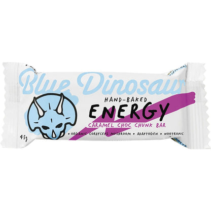 Blue Dinosaur Hand-Baked Energy Bar Caramel Choc Chunk 12x45g