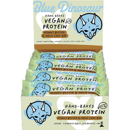 Blue Dinosaur Hand-Baked Vegan Protein Bar PB & Mylk Chocolate 12x45g