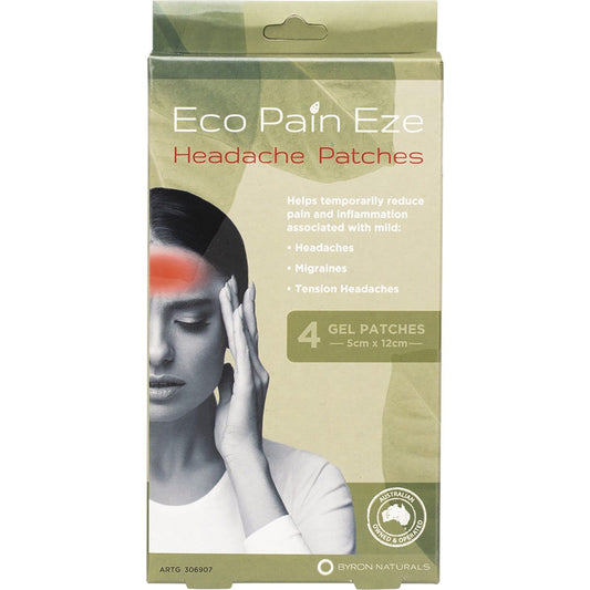 Byron Naturals Eco Pain Headache Gel Patches 4pk