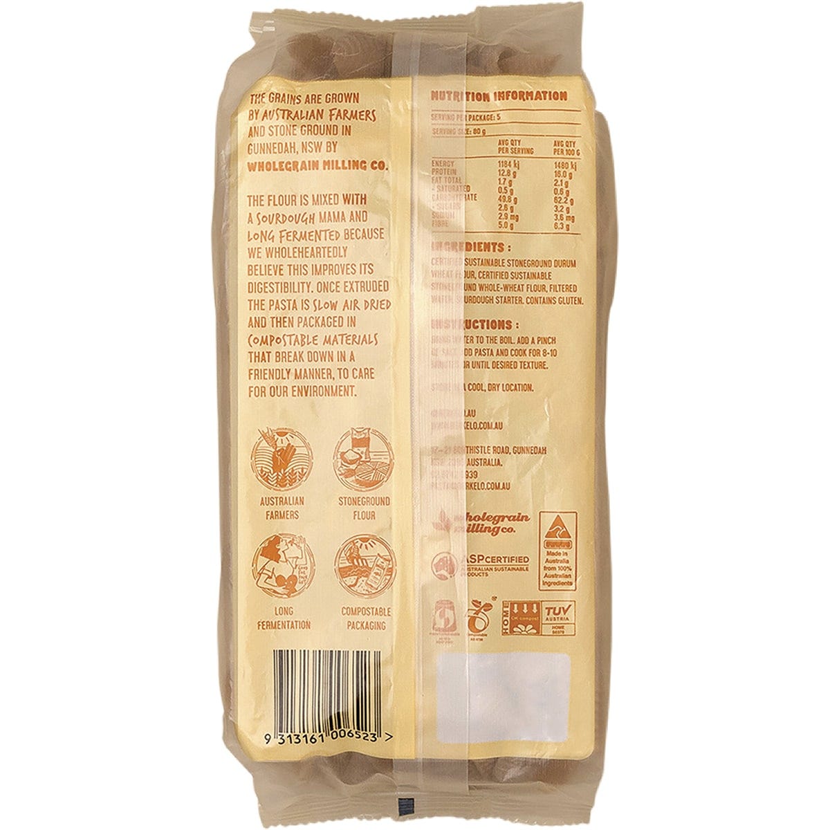 Berkelo Sourdough Pasta Wholewheat Penne 400g