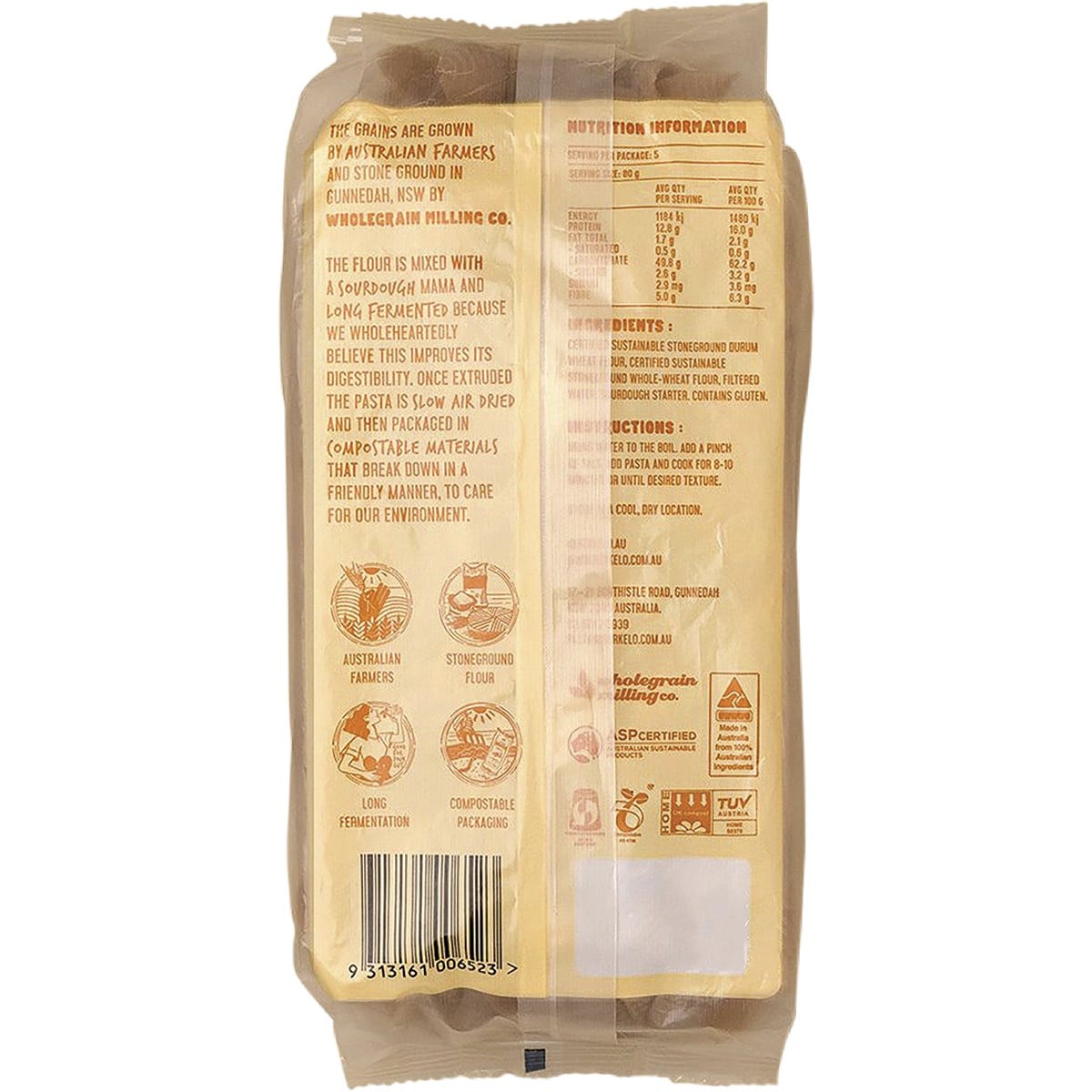 Berkelo Sourdough Pasta Wholewheat Shells 400g