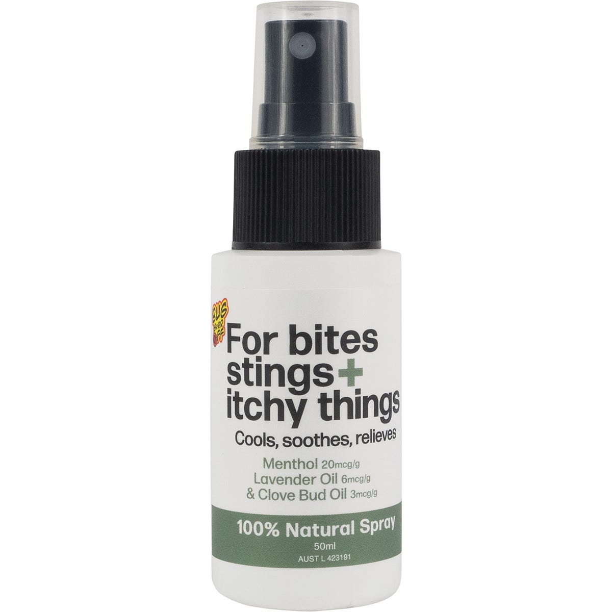 Bug-Grrr Off For bites stings + itchy things 100% Natural Spray 50ml