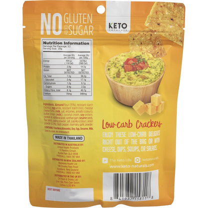 Keto Naturals Almond Flour Crackers Cheddar & Onion 8x64g