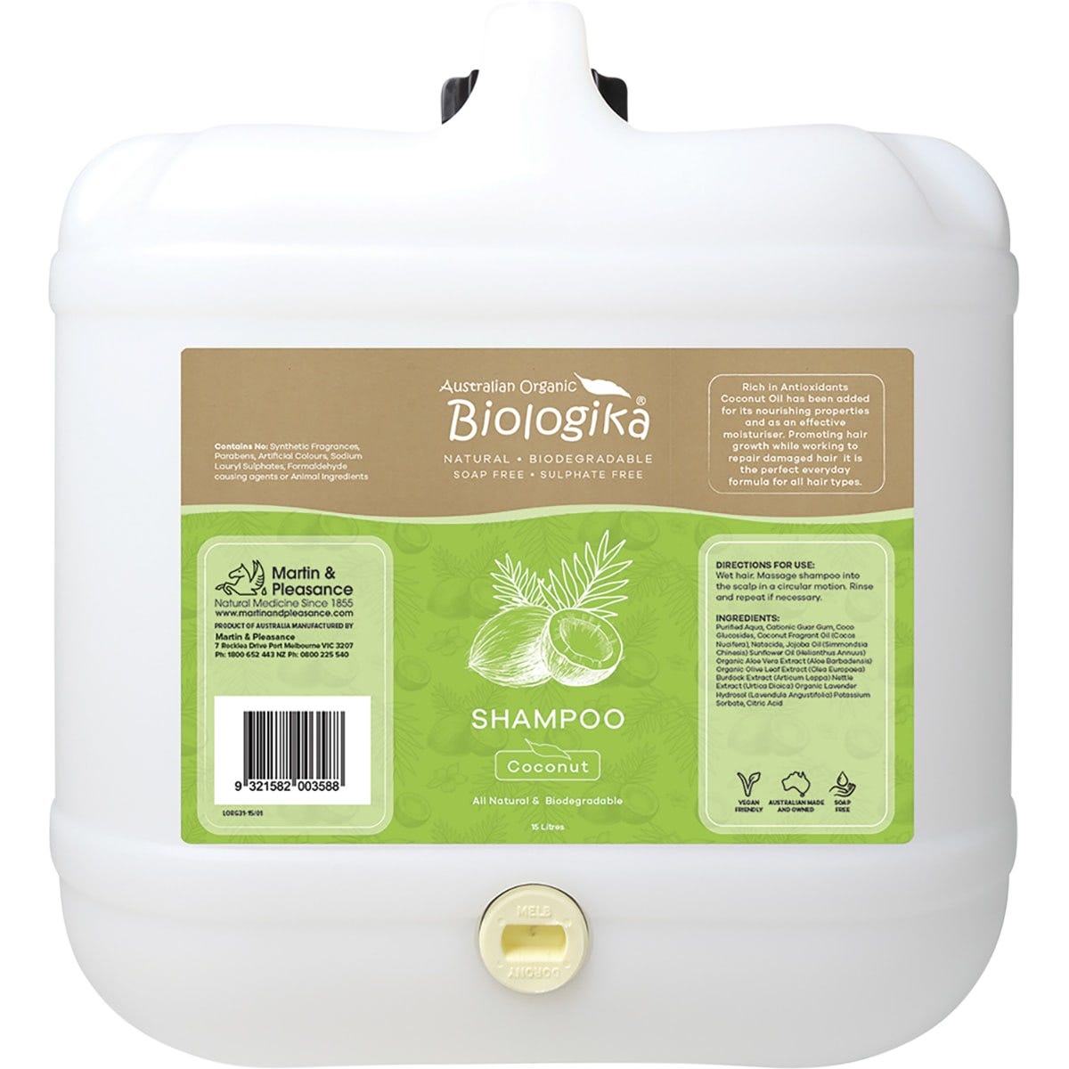 Biologika Shampoo (Bulk) Everyday Coconut 15L