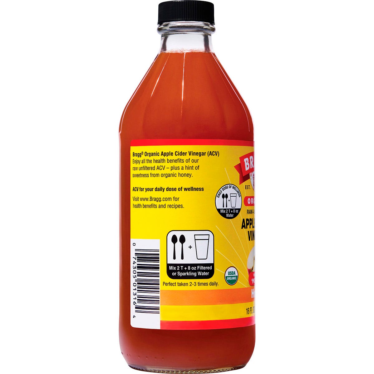 Bragg Apple Cider Vinegar & Honey Unfiltered with The Mother 473ml