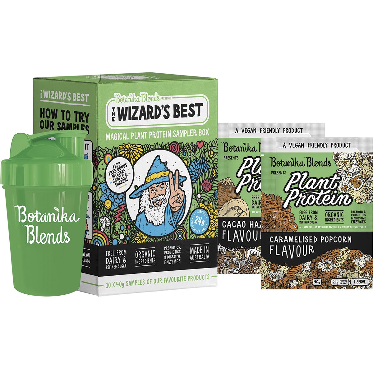 Botanika Blends The Wizard's Best Plant Protein Sampler Box 10x40g