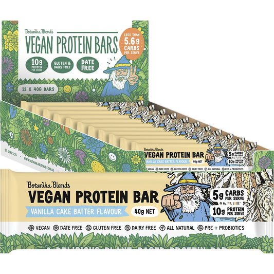 Botanika Blends Vegan Protein Bars Vanilla Cake Batter 12x40g