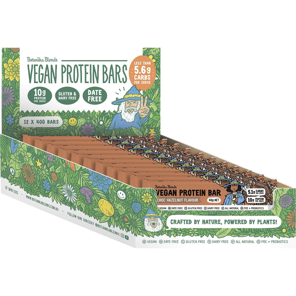 Botanika Blends Vegan Protein Bars Choc Hazelnut 12x40g