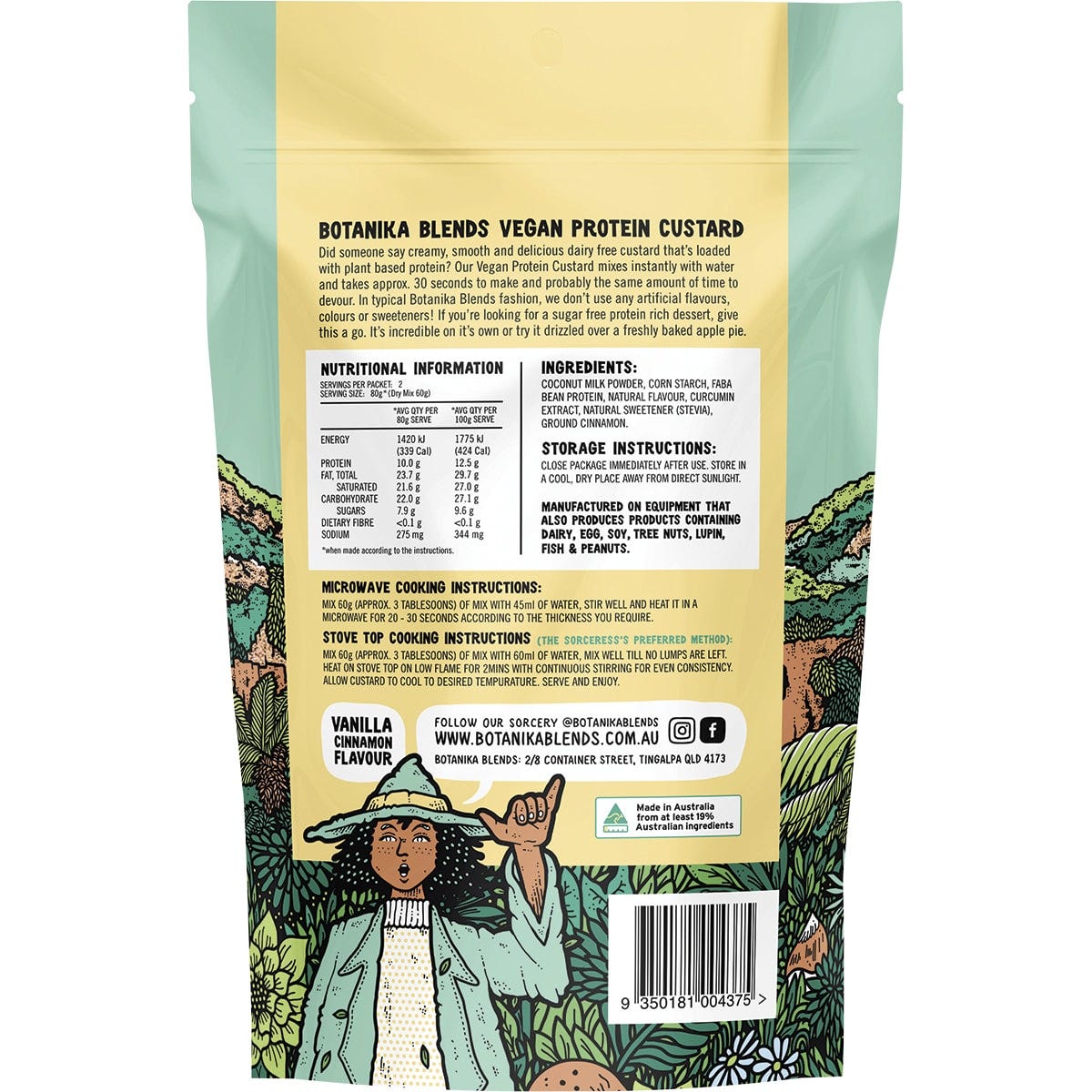 Botanika Blends Vegan Protein Custard Vanilla Cinnamon 120g