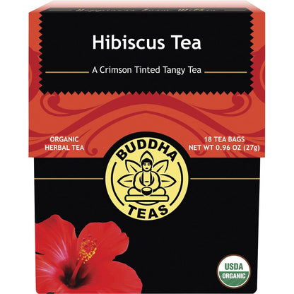 Buddha Teas Organic Herbal Tea Bags Hibiscus Tea 18pk