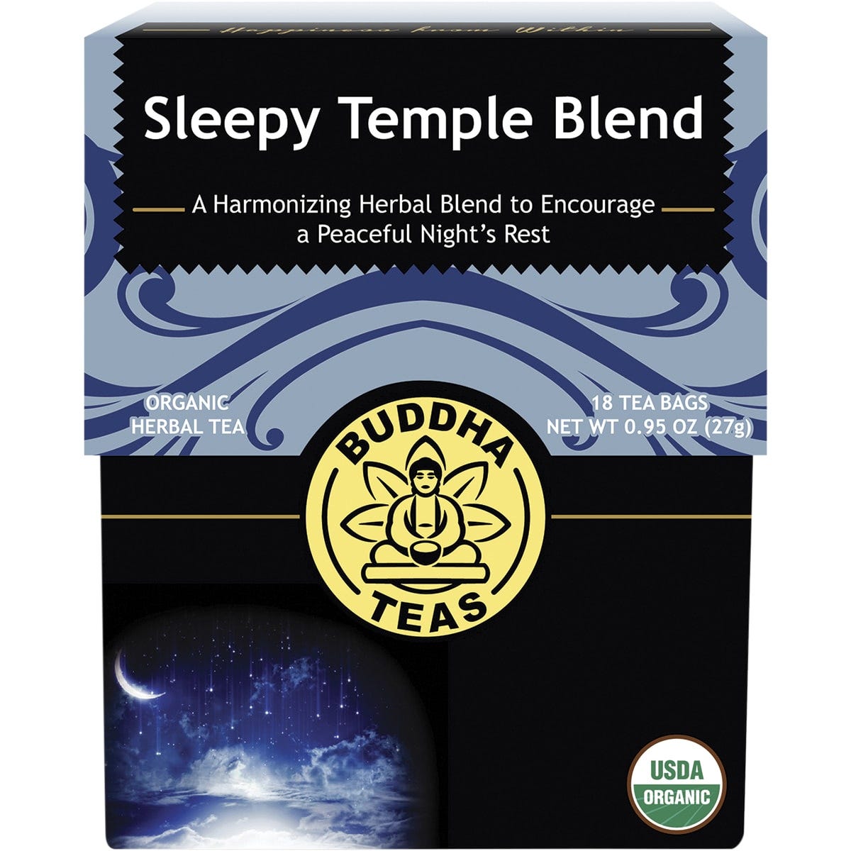 Buddha Teas Organic Herbal Tea Bags Sleepy Temple Blend 18pk