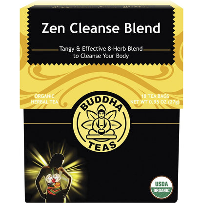 Buddha Teas Organic Herbal Tea Bags Zen Cleanse Blend 18pk