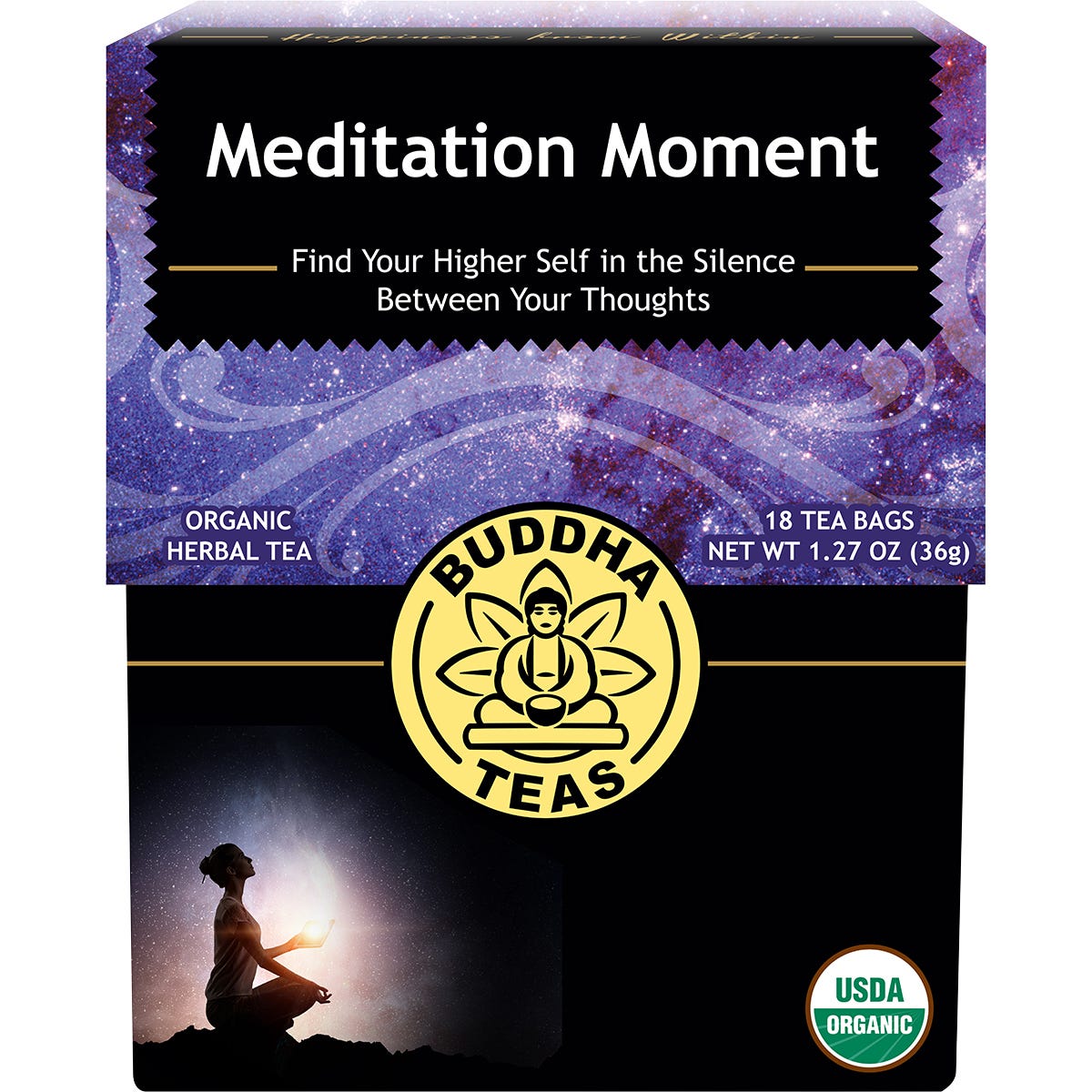 Buddha Teas Organic Herbal Tea Bags Meditation Moment 18pk