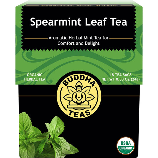 Buddha Teas Organic Herbal Tea Bags Spearmint Leaf Tea 18pk