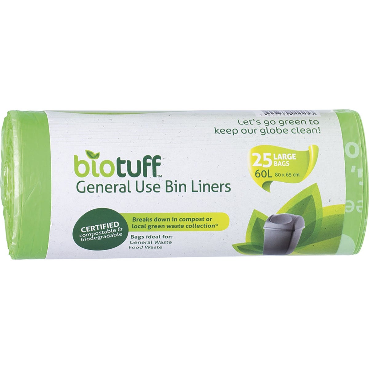 Biotuff General Use Bin Liners Large Bags 60L 25pk