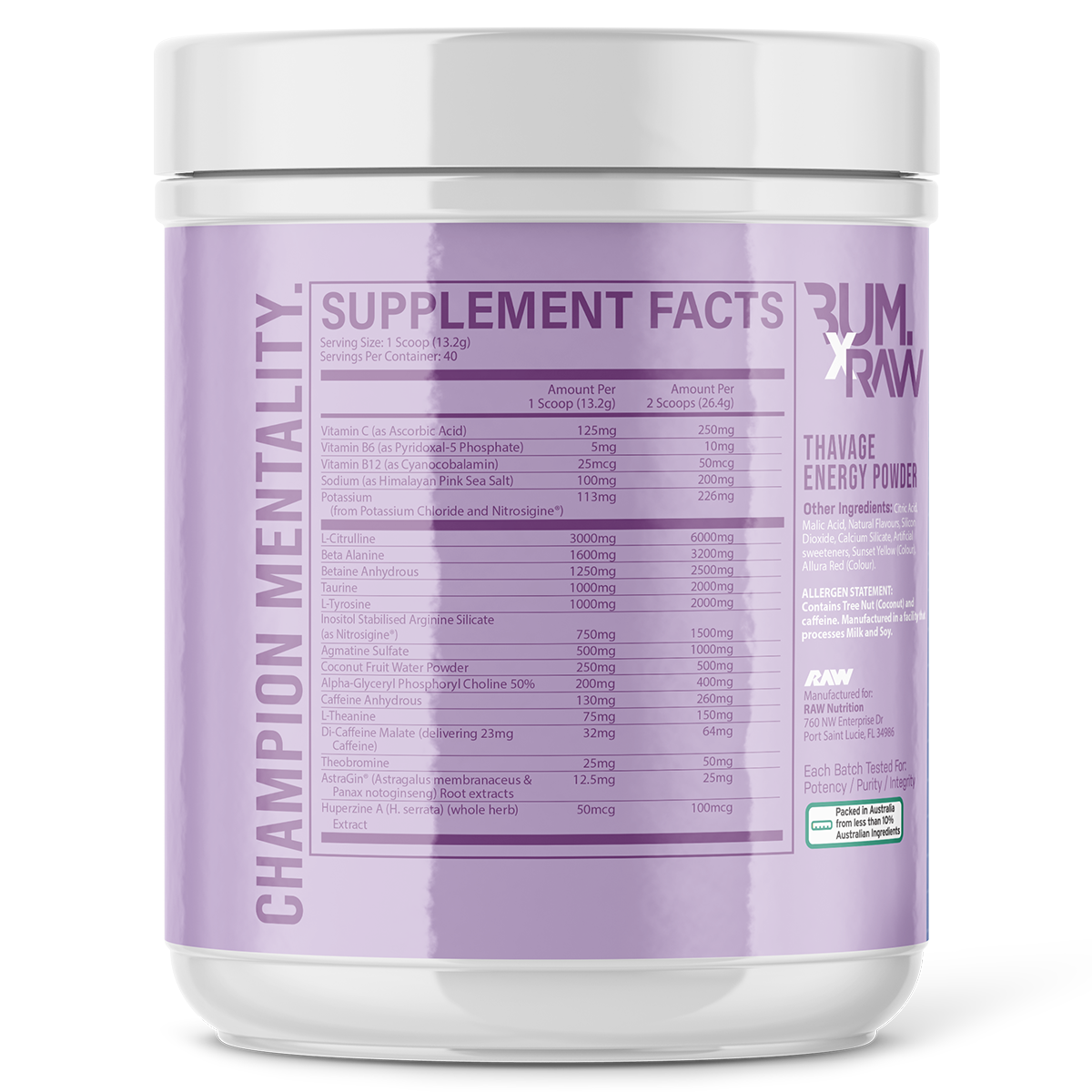CBUM Thavage Pre-Workout 40 Servings