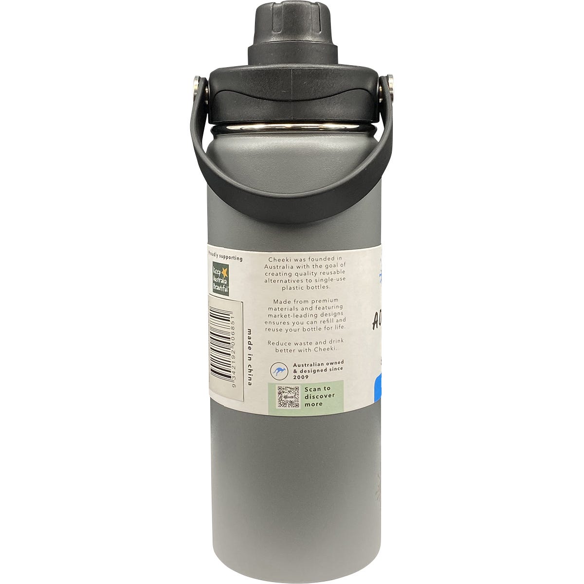 Cheeki Stainless Steel Bottle Adventure Insulated Slate 600ml