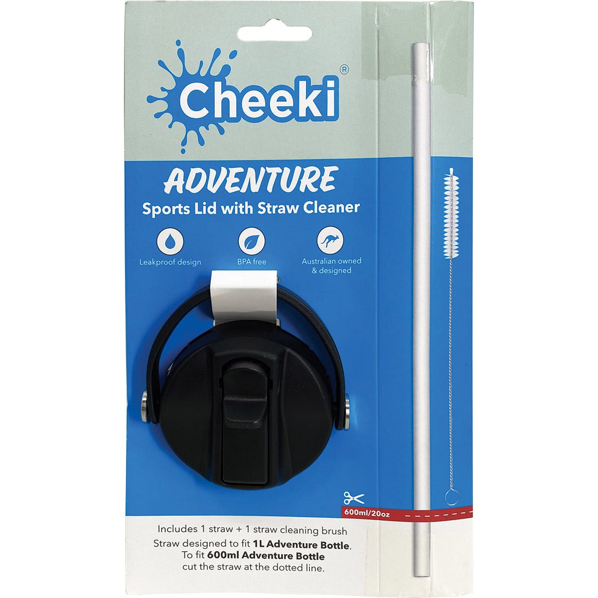 Cheeki Adventure Sports Lid With Straw Cleaner