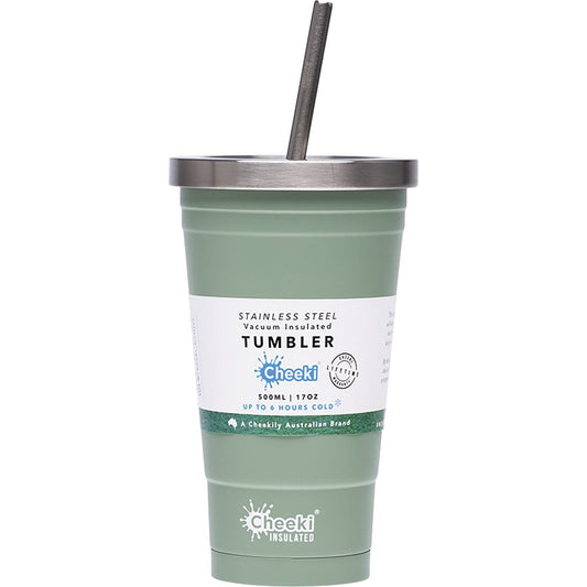 Cheeki Insulated Tumbler Pistachio with S/Steel Straw 500ml