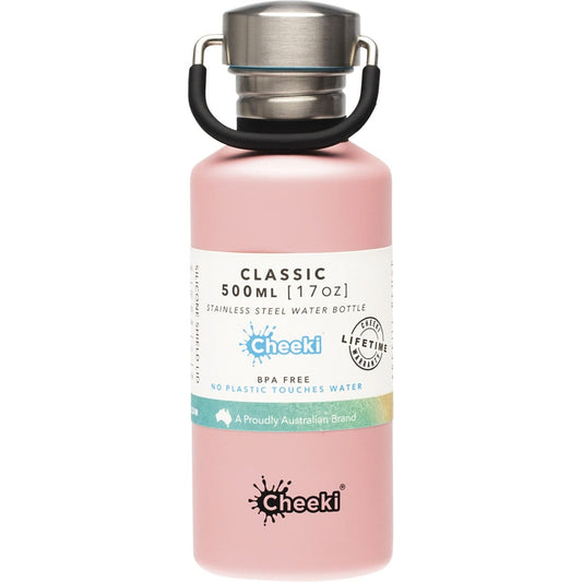 Cheeki Stainless Steel Bottle Pink 500ml