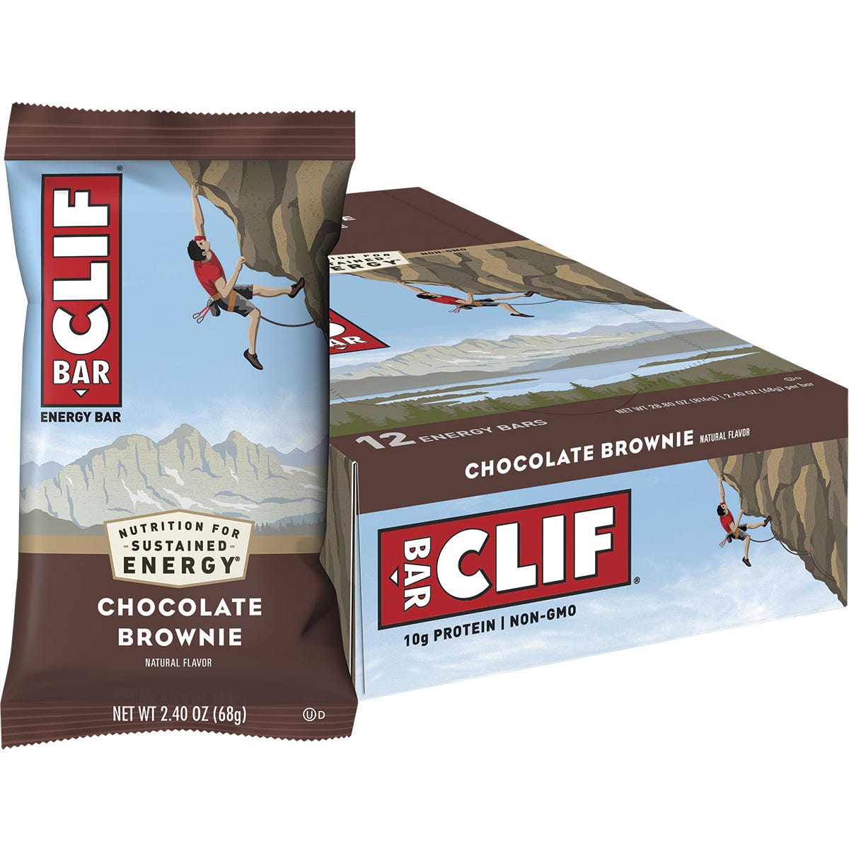 CLIF Energy Bar Chocolate Brownie 12x68g CLEARANCE