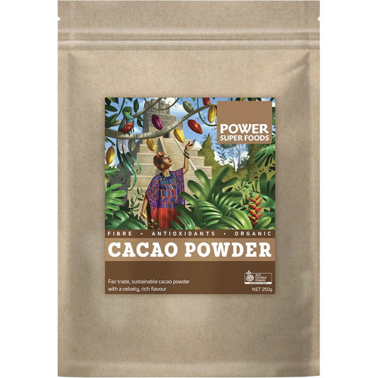 Power Super Foods Cacao Powder Kraft Bag 250g