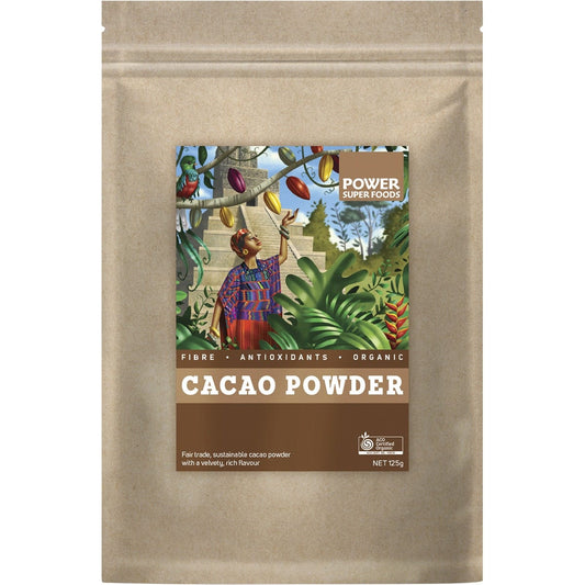 Power Super Foods Cacao Powder Kraft Bag 125g