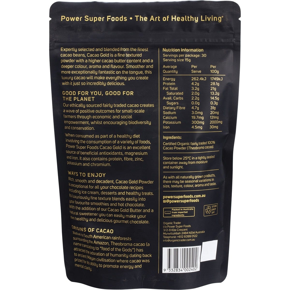 Power Super Foods Cacao Gold Powder 225g